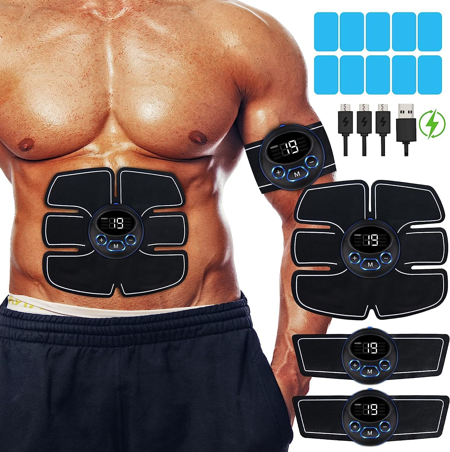 Abdominal Toning: Enhance Your Fitness Regimen, Powerful for Effective Muscle Building and Toning for Weight Loss at Home and Office, Portable Workout Equipment for Men and Women - Black