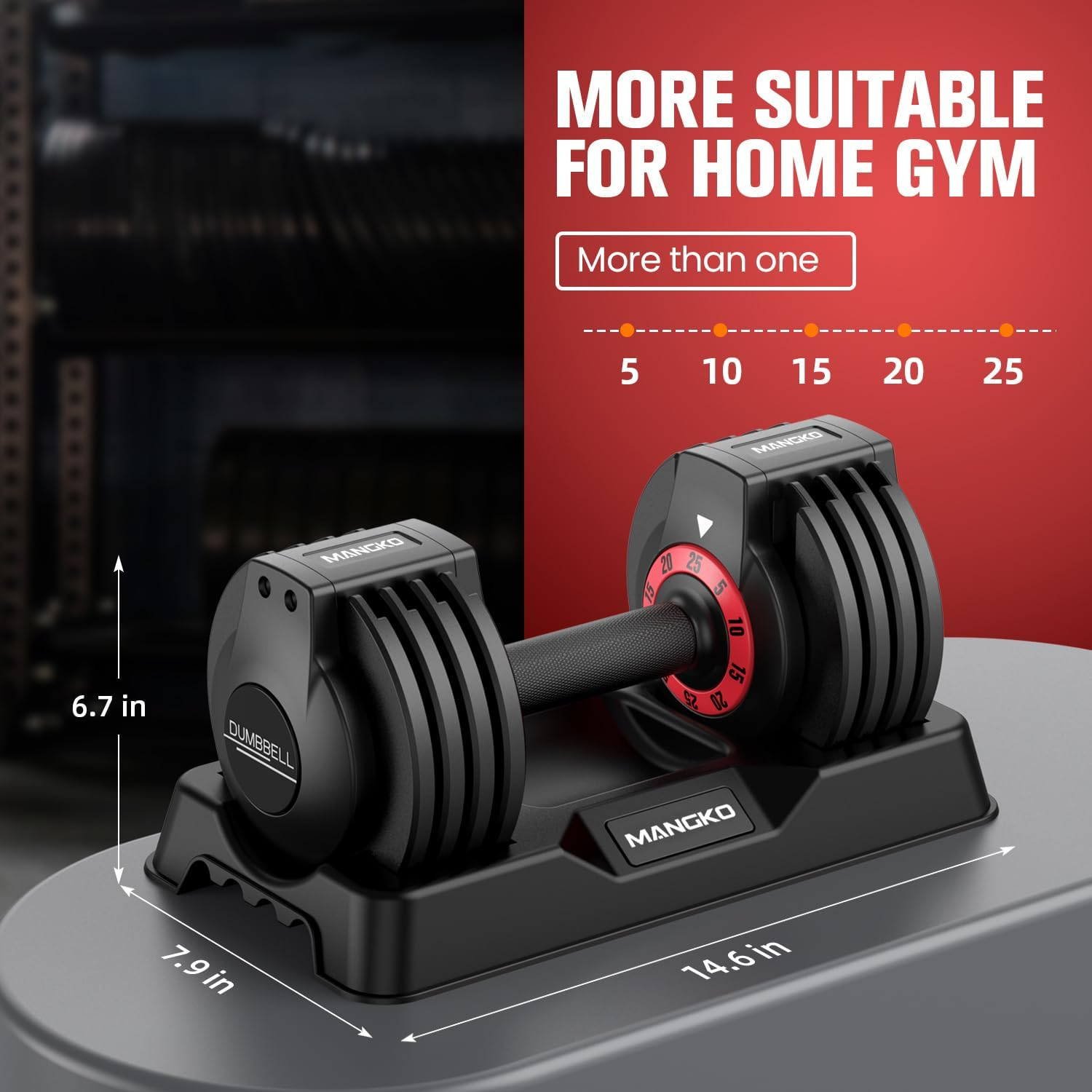 Adjustable Dumbbells 25LB Single Dumbbell 5 in 1 Free Dumbbell Weight Adjust with Anti-Slip Metal Handle, Ideal for Full-Body Home Gym Workouts