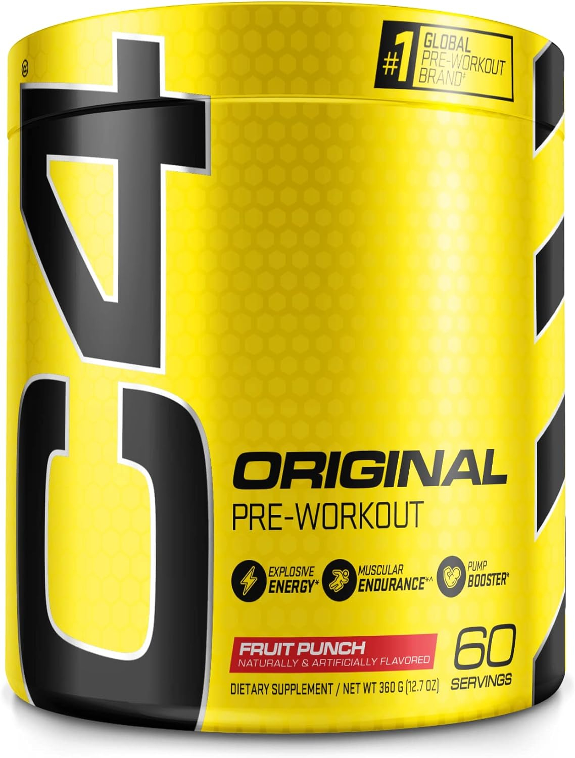 C4 Original Pre Workout Powder Fruit Punch - Vitamin C for Immune Support - Sugar Free Preworkout Energy for Men  Women - 150mg Caffeine + Beta Alanine + Creatine - 60 Servings