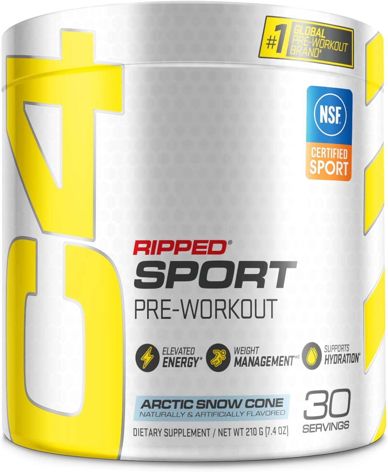 C4 Ripped Sport Pre Workout Powder Arctic Snow Cone - NSF Certified for Sport + Sugar Free Preworkout Energy Supplement for Men  Women - 135mg Caffeine + Weight Loss - 30 Servings