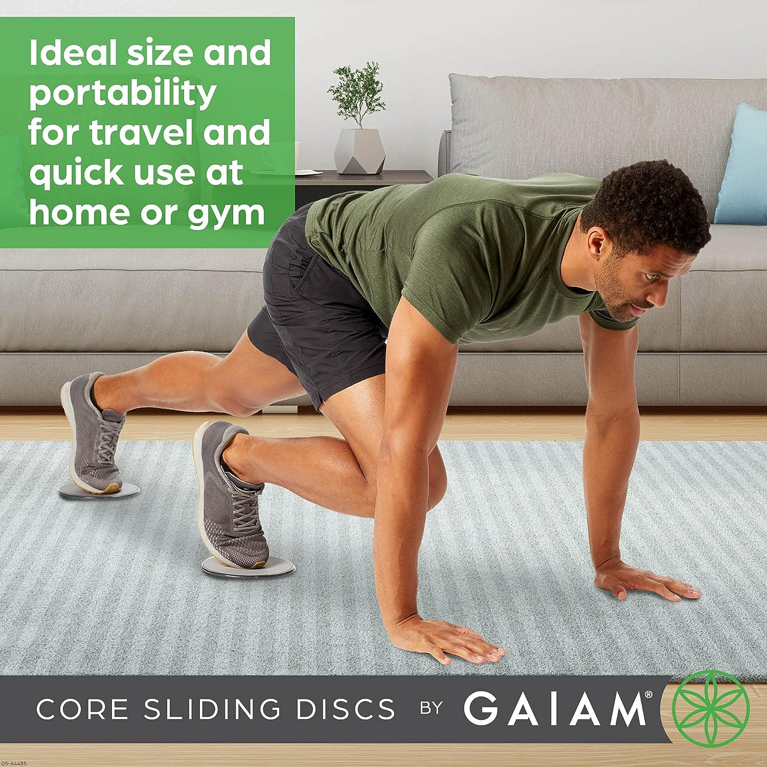 Gaiam Core Sliding Discs - Dual Sided Workout Sliders for Carpet  Hardwood Floor - Home Ab Pads Exercise Equipment Fitness Sliders for Women and Men, Grey/Black