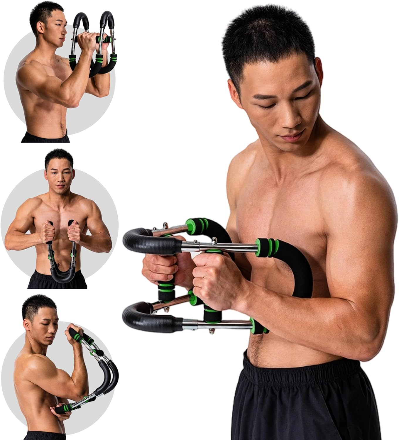 JevenFening U-Shape Power Twister Arm Exerciser. Adjustable Chest Expander.(65-100lb). Biceps,Triceps,Shoulders,Back,Forearm and Inner Thigh Workout Equipment.Upper Body Strength Training Machine