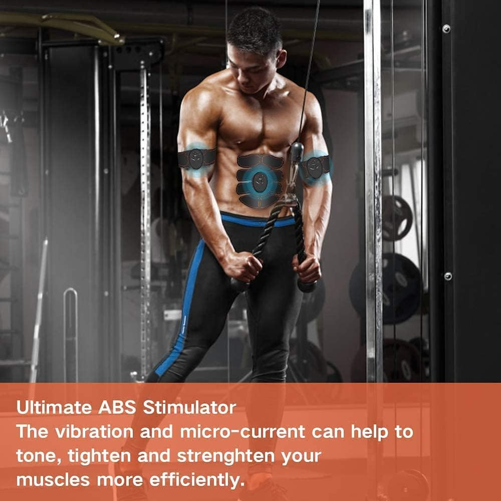 Muscle Toner ABS Stimualtor Training Workout Belt Body Abdominal Toning Gear Waist Trimmer Ab Workouts Intelligent Wireless Fitness Apparatus for Men Women Abdomen/Arm/Leg Home Office Exercise
