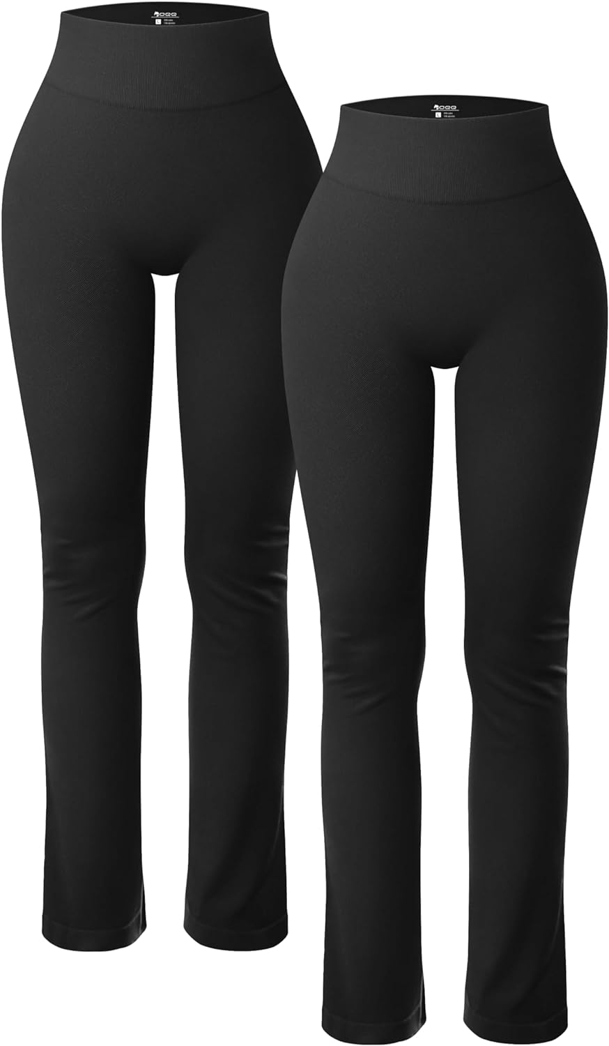 OQQ Womens 2 Piece Yoga Pants Ribbed Seamless Workout High Waist Athletic Straight Leg Leggings