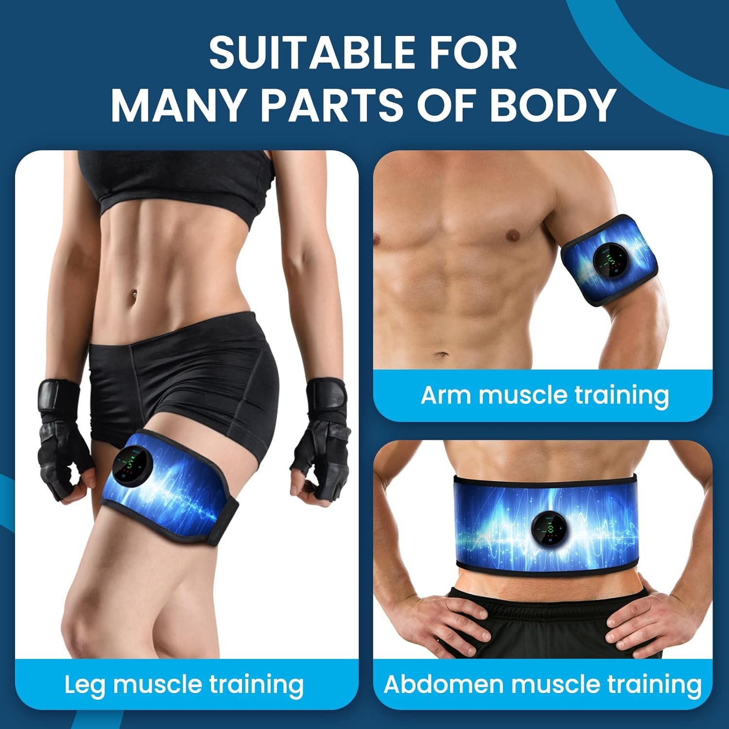 Smiofo ABS Stimulator, Muscle Machine Workout Equipment, Ab Toning Belt Muscle Toner Fitness Training for Abdomen/Arm/Leg, Ab Trainer for Home Body Shape