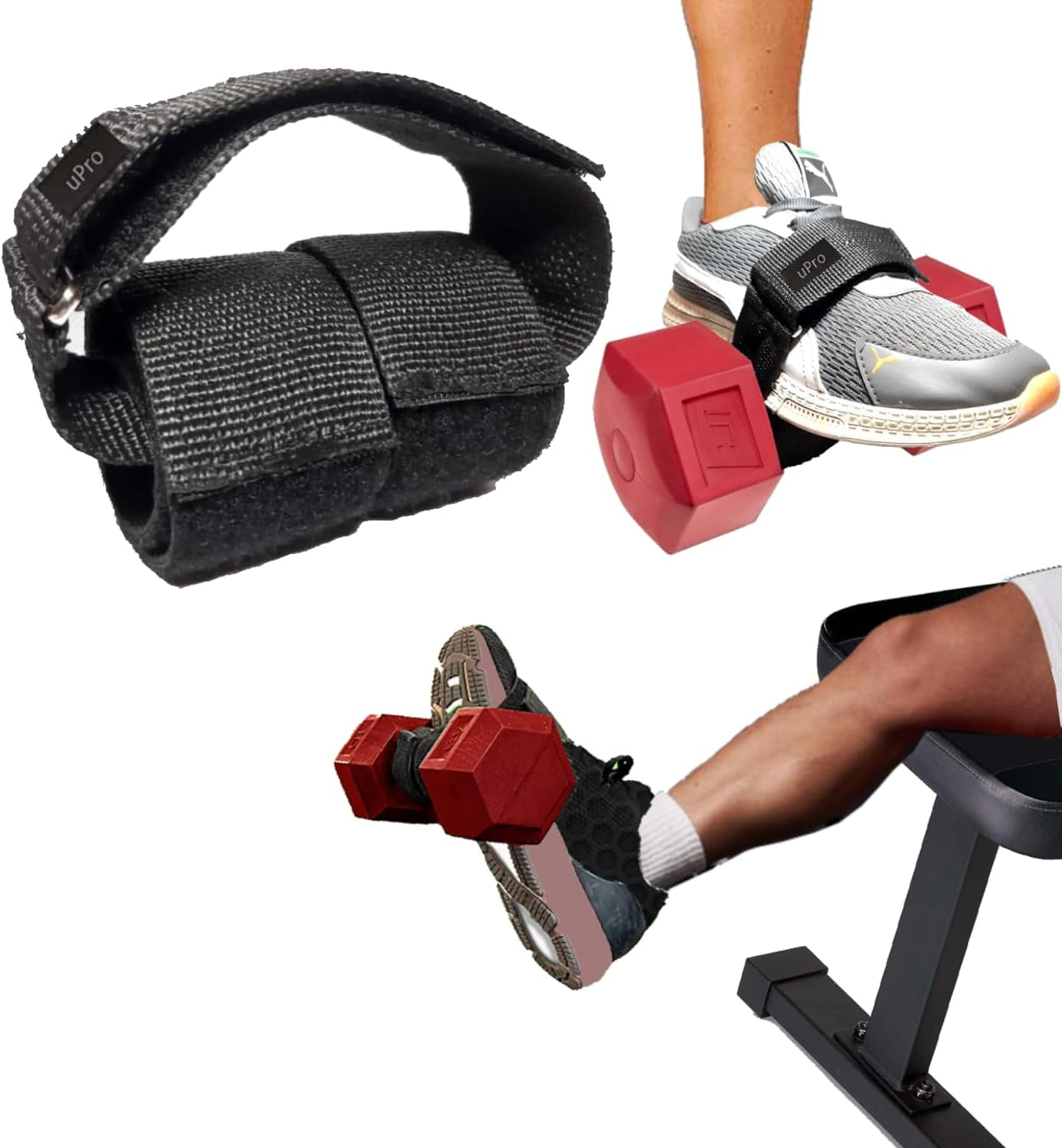 Weight Lifting Tibialis Trainer Foot Strap for Calf and Shin Workouts - Knees Over Toes Tibia Dorsi Calf Machine - Weight Lifting Tibialis Bar - ATG Shin Splint Relief Exercise (StrapCarrying Bag)