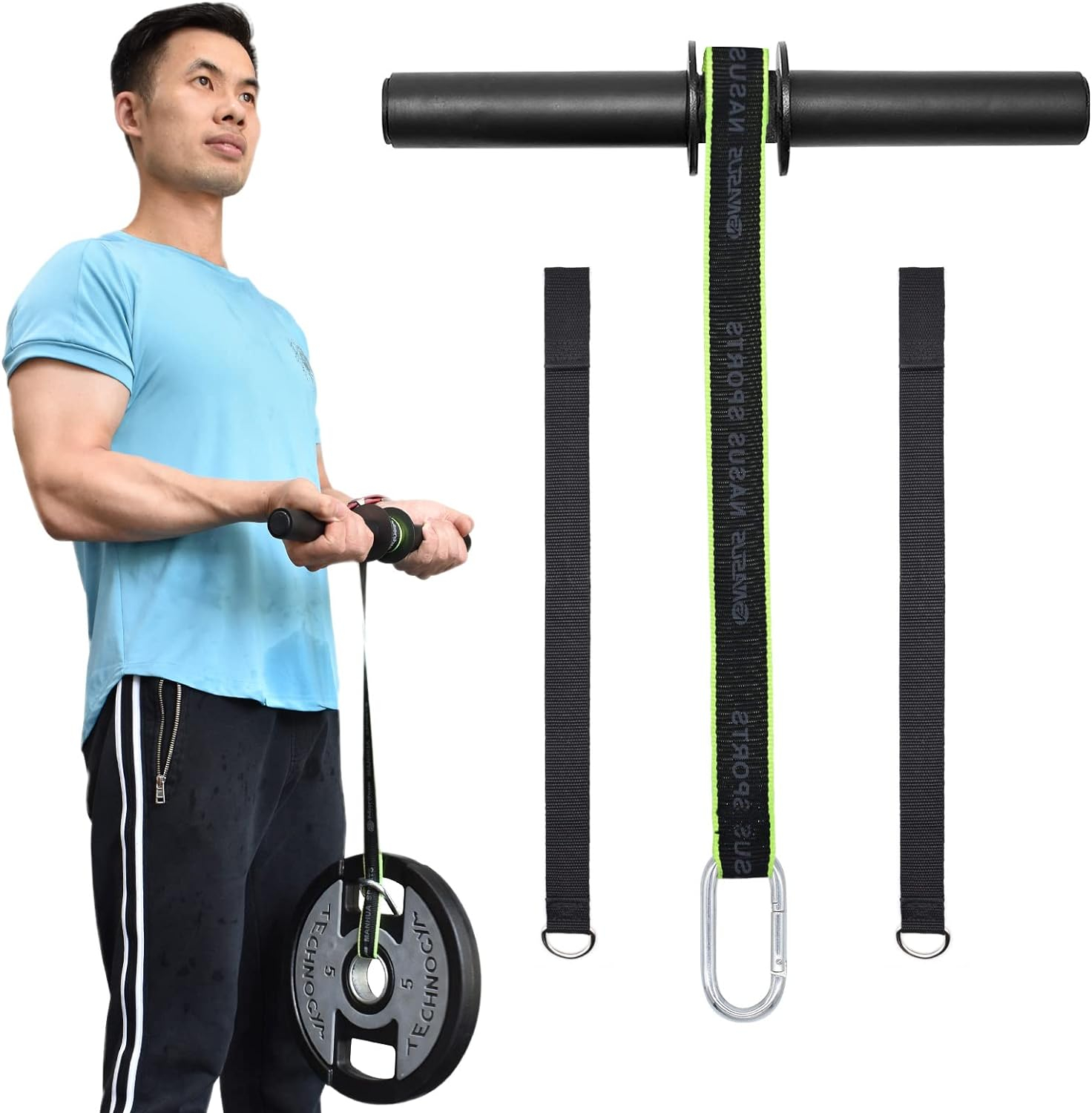 XonyiCos Forearm Wrist Roller Fitness Blaster, Arm Exerciser Wrist Trainer, Forearm Muscle Strength Workouts Tools, Weight Bearing Rope Roller Equipment With Non Slip Cushion, Rope For Dumbbells