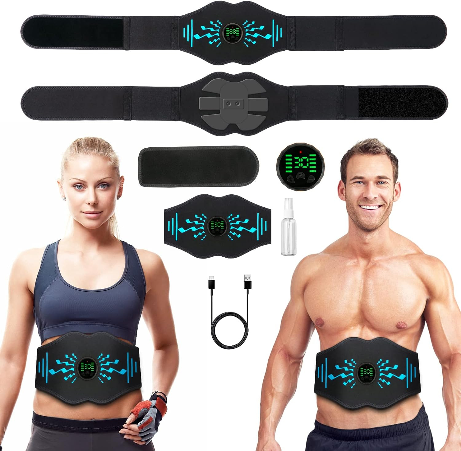 Yorsvueghe ABS Abdominal Muscle Exercise Equipmentr, Ab Sport Exercise Belt, Abdominal Tone Trainer Home Fitness Equipment for Men and Women Black