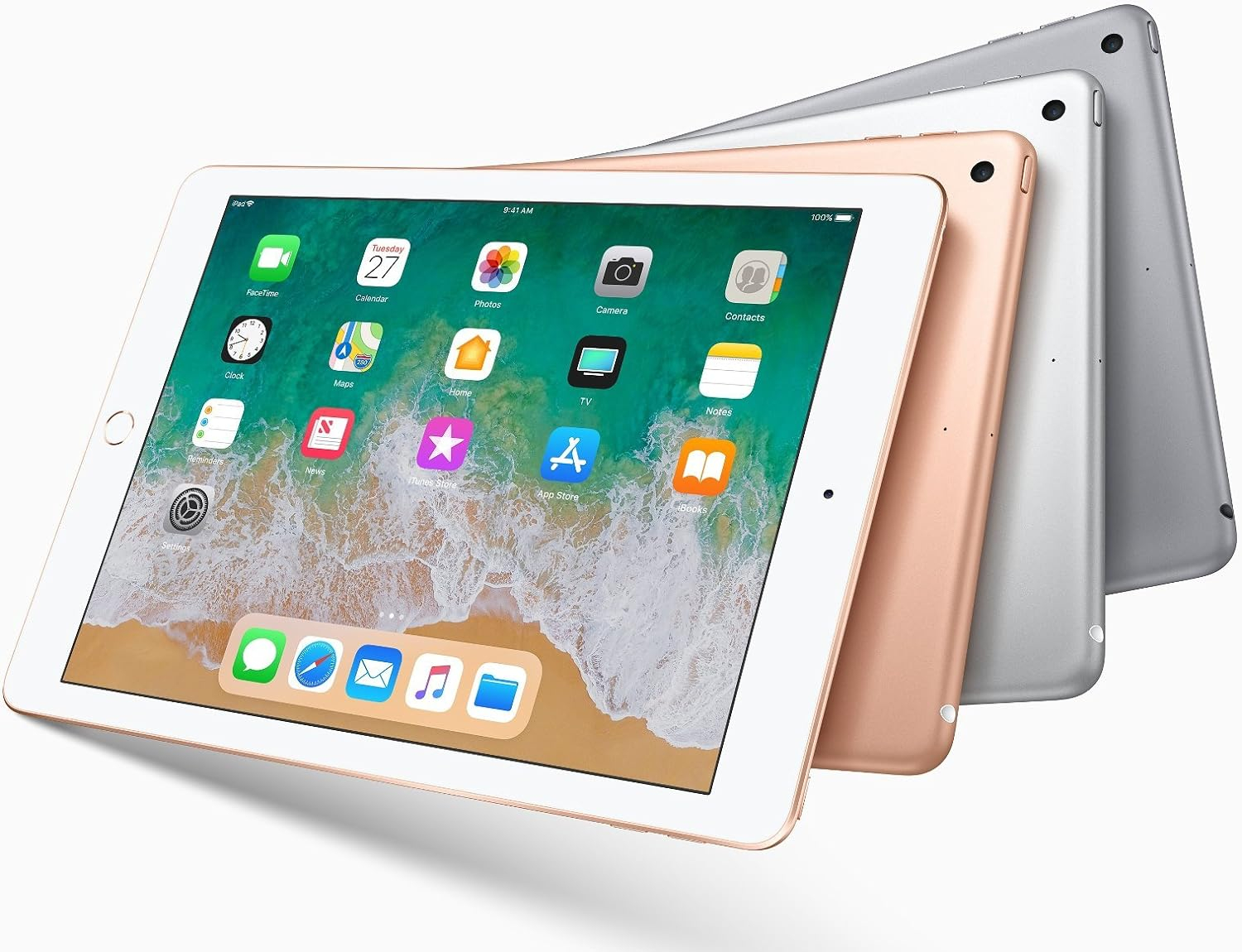 2018 Apple iPad 6th Gen (9.7- inch, Wi-Fi, 128GB)- Space gray (Renewed)