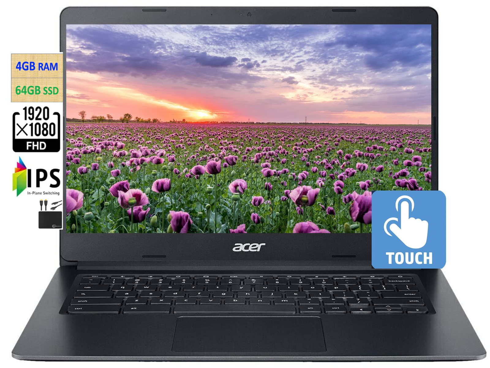 acer 2023 15 HD Premium Chromebook, Intel Celeron N Processor 2.78GHz Turbo Speed, 4GB Ram, 64GB SSD, Ultra-Fast WiFi Up to 1700 Mbps, Full Size Keyboard, Chrome OS, Arctic Silver Color-(Renewed)