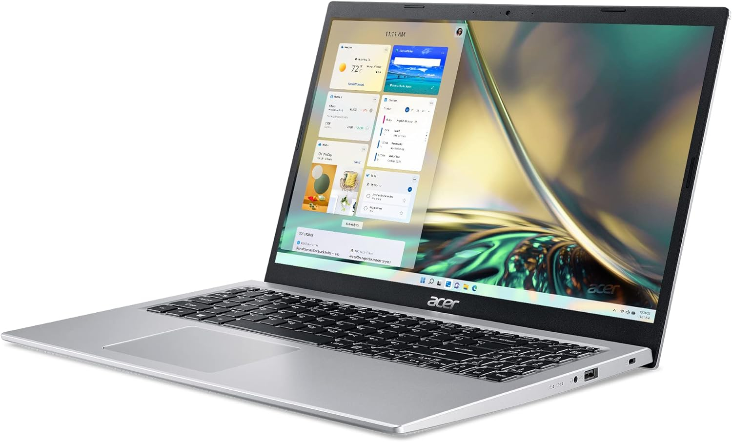 Acer Aspire 5 A515-56-347N Slim Laptop - 15.6 Full HD IPS Display - 11th Gen Intel i3-1115G4 Dual Core Processor - 8GB DDR4 - 128GB NVMe SSD - WiFi 6 - Amazon Alexa - Windows 11 Home in S Mode,Silver