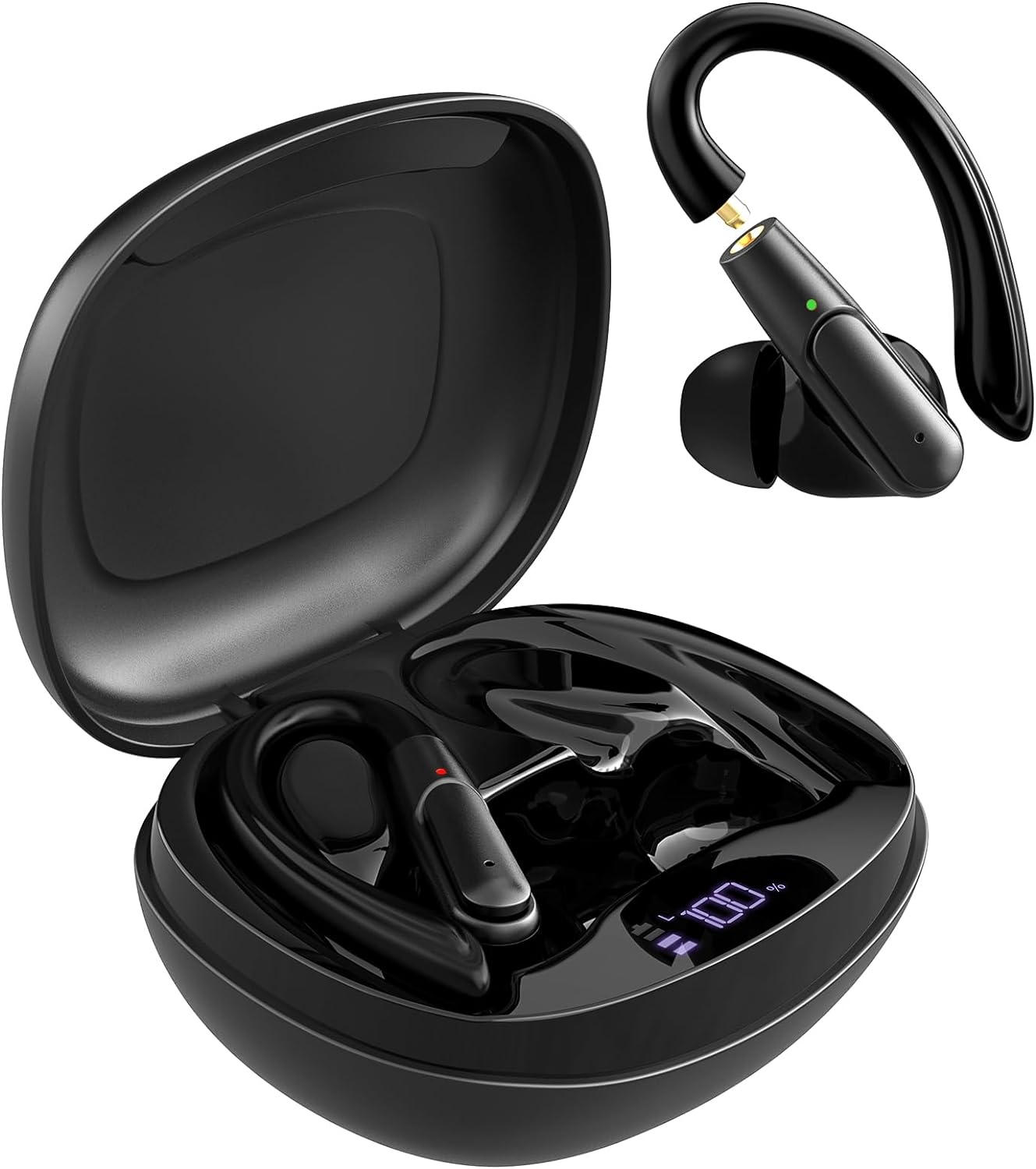 APEKX True Wireless in-Ear Bluetooth Earbuds - Effortlessly Switch Between Daily and Sports wear, Compatible with iPhone and Android, Perfect for Gym, Sports, Running and Gaming - Black