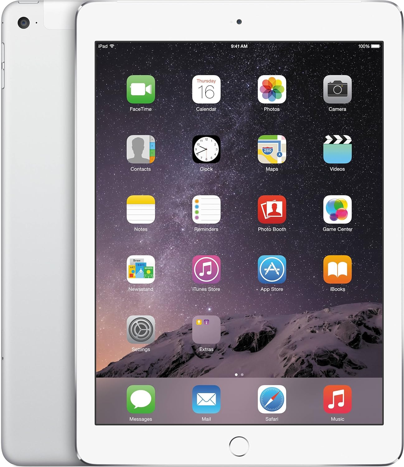 Apple iPad Air 2, 16GB, 4G + Wi-Fi - Silver (Renewed)
