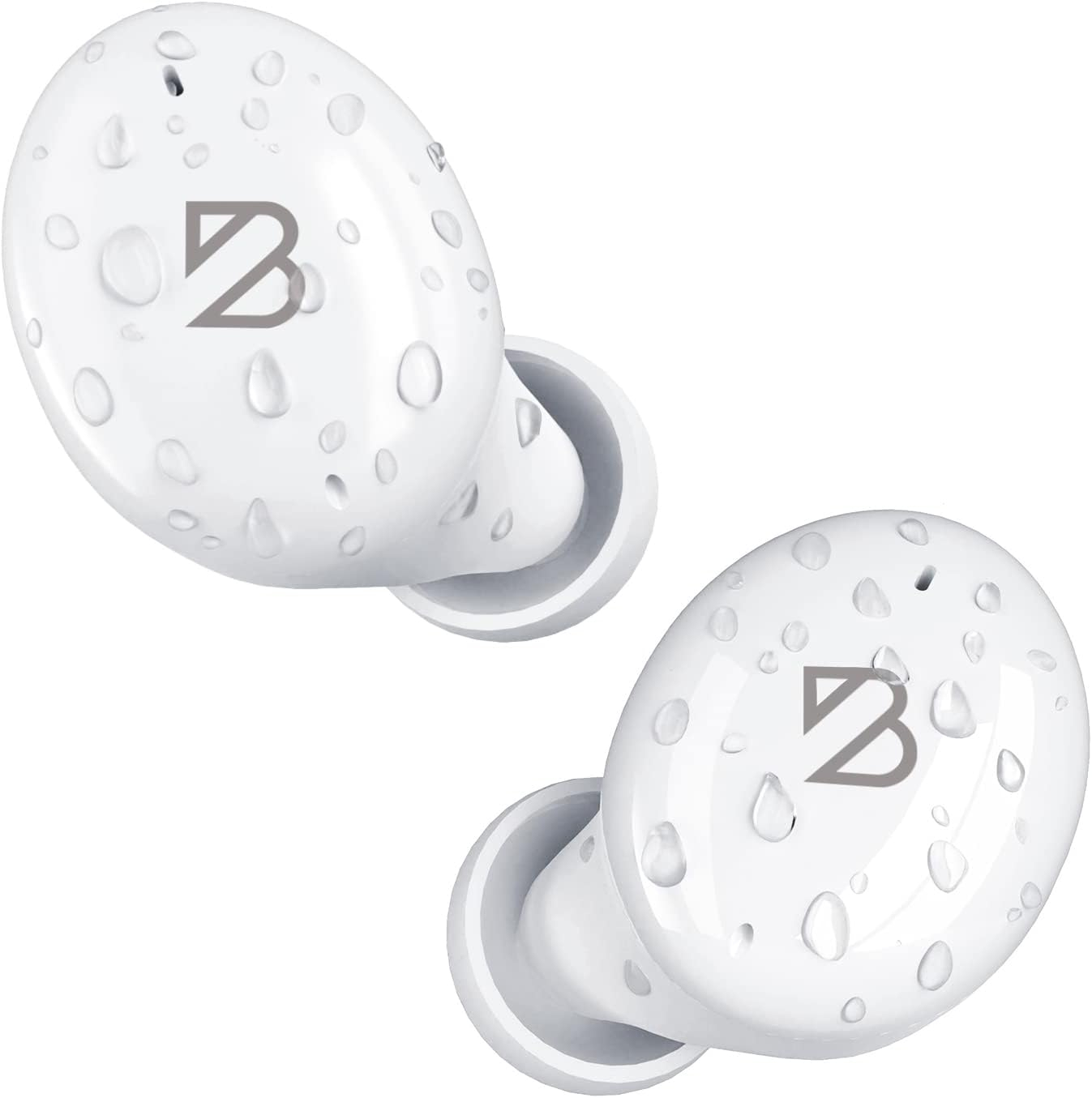 Back Bay Audio Tempo 30 White Wireless Earbud Stereo in-Ear Monitors, White Earbuds for Small Ear Canals, Wireless Recording IEM Earphones for Musicians, Loud Studio Sound
