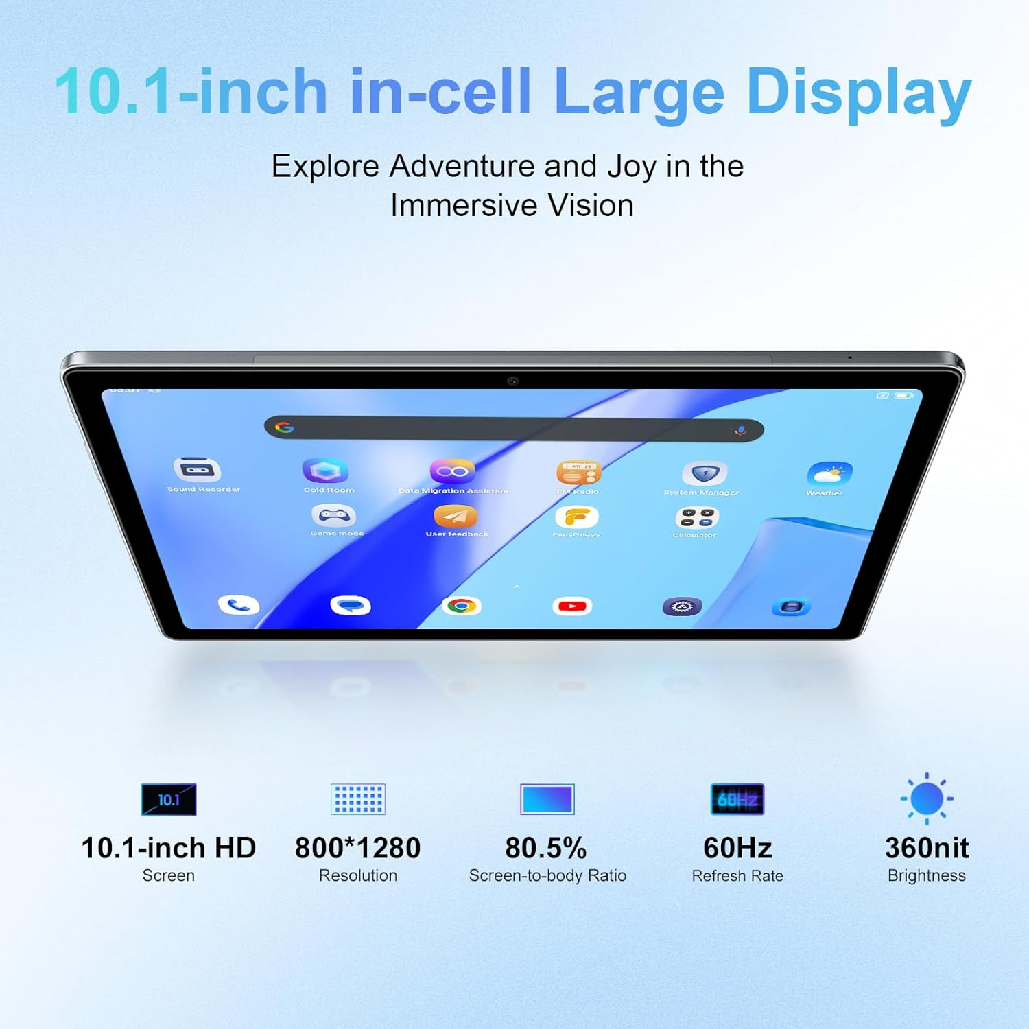 Blackview Android 13 Tablet 10 inch Tablet with 16GB RAM,2023 Latest Update Octa CORE Processor with 256GB Storage,5G WiFi,Dual Camera 13MP+5MP,Bluetooth,GMS,PC Mode Gray
