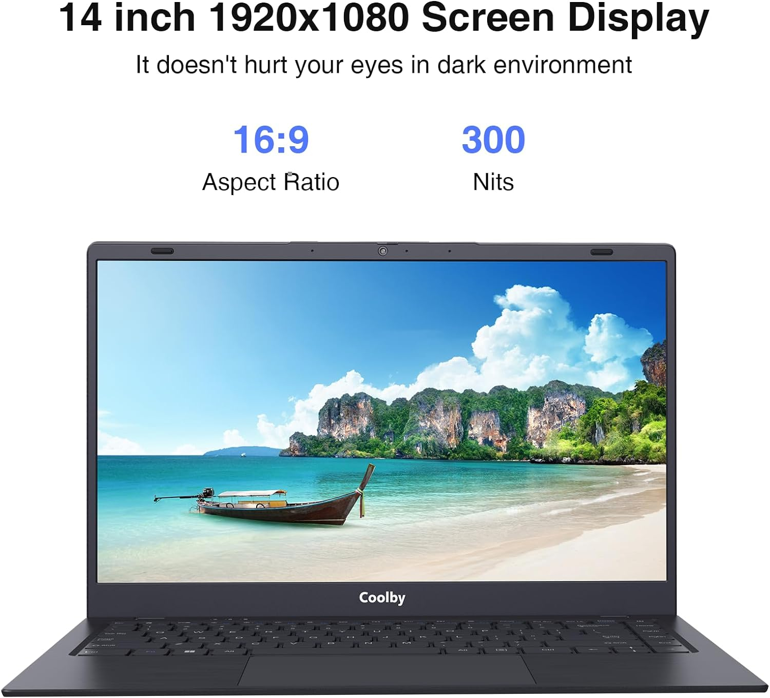 Coolby 2024 Windows 11 Laptop Computer, 14.1 inch Notebook PC with Intel J4005 Processor, 12GB DDR4 RAM / 512GB SSD, 1080P FHD Display, WiFi 5, BT, Ethernet Port for School, Business