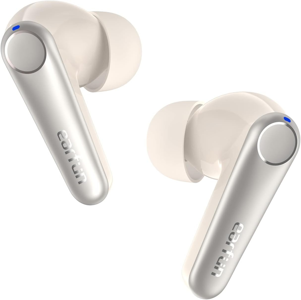 EarFun Air Pro 3 Noise Cancelling Wireless Earbuds, Qualcomm® aptX™ Adaptive Sound, 6 Mics CVC 8.0 ENC, Bluetooth 5.3 Earbuds, Multipoint Connection, 45H Playtime, App Customize EQ, Oat White