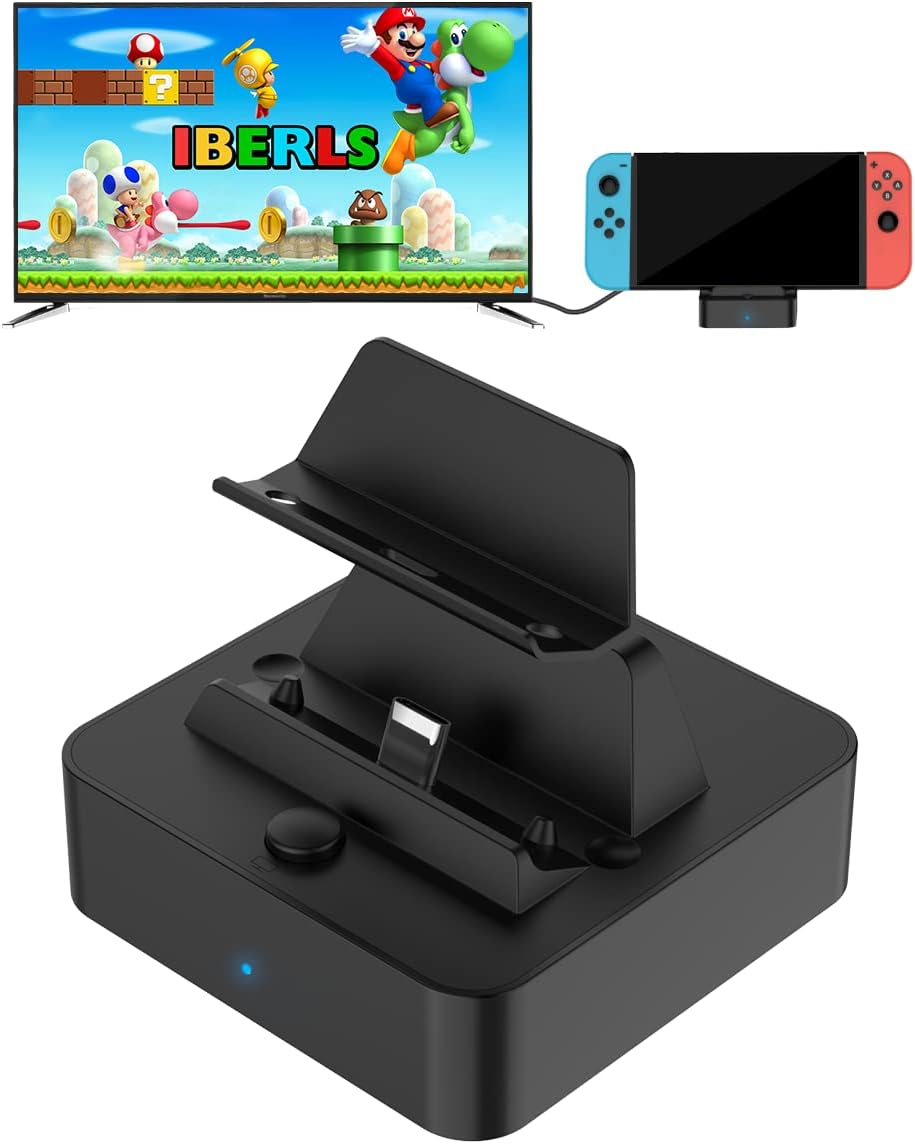 for Nintendo Switch TV Dock for OLED Docking Station, Replace Official Switch Charging Base with 4K 1080P HDMI Adapter and USB 3.0 Port, Travel Charging Stand (No Power and Hdmi Cords)