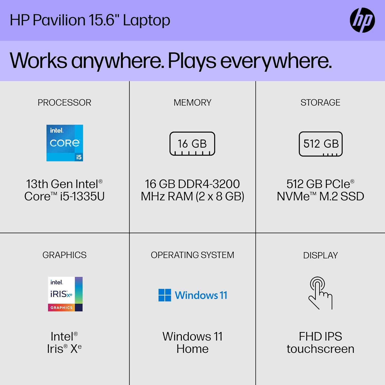 HP 2023 Newest Pavilion Laptop for Business, 15.6 FHD Touchscreen, Intel Core i5-1335U(up to 4.6GHz, Beats i7-1270P) 16GB RAM, 2TB SSD, Intel Iris Xe Graphics, Wi-Fi 6, Webcam, Windows 11 Home