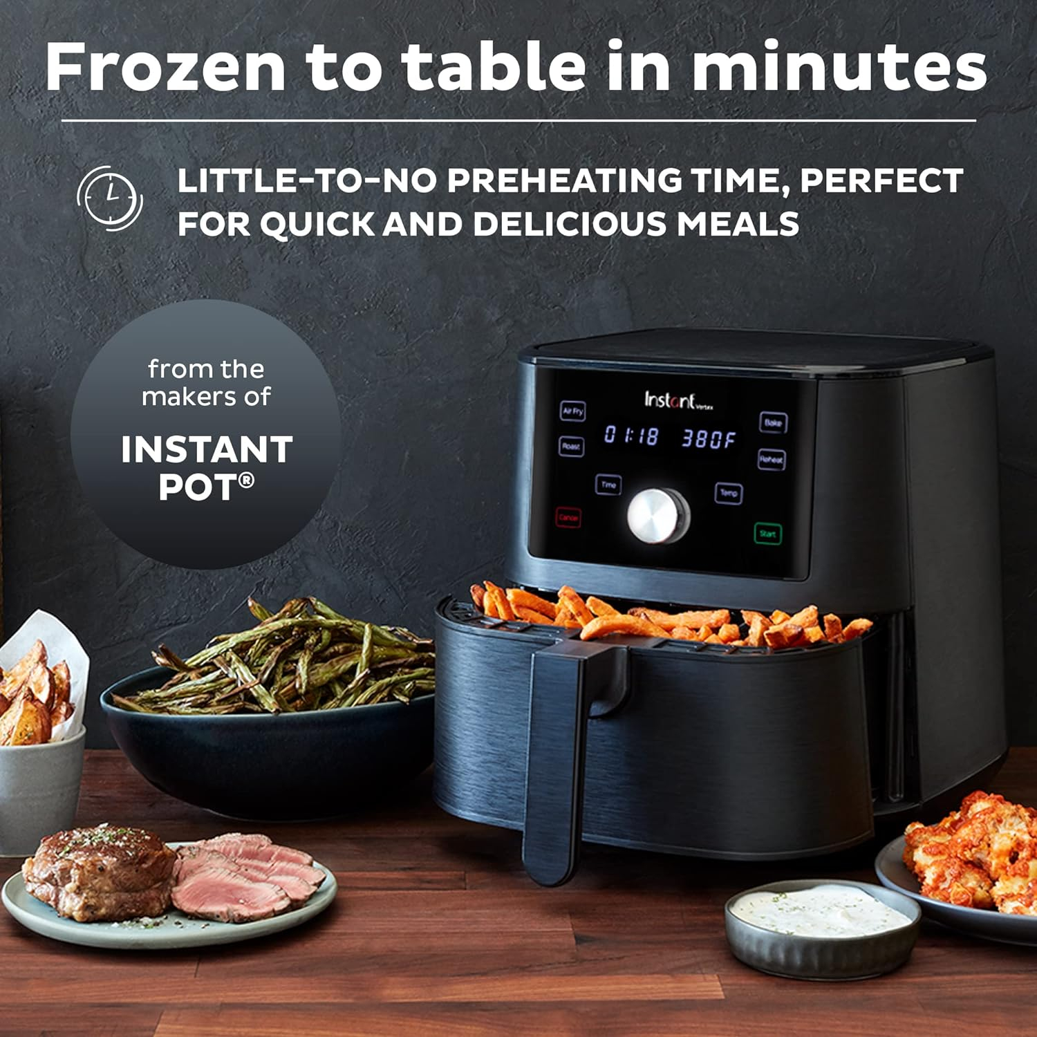 Instant Pot 6 Quart Air Fryer Oven, 4-in-1 Functions, From the Makers of Instant Pot, Customizable Smart Cooking Programs, Nonstick and Dishwasher-Safe Basket, App With Over 100 Recipes