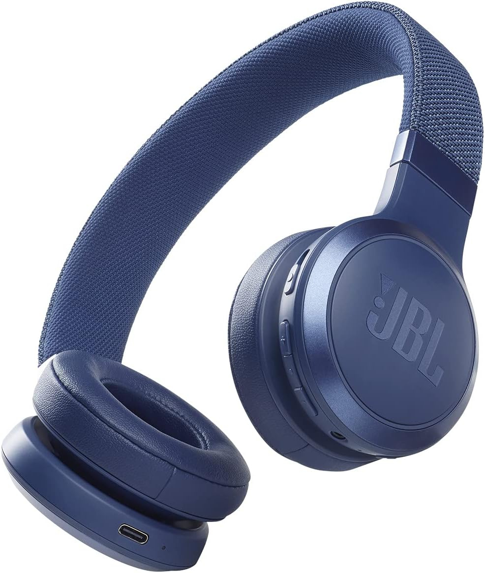 JBL Live 460NC - Wireless On-Ear Noise Cancelling Headphones with Long Battery Life and Voice Assistant Control - Blue, Medium