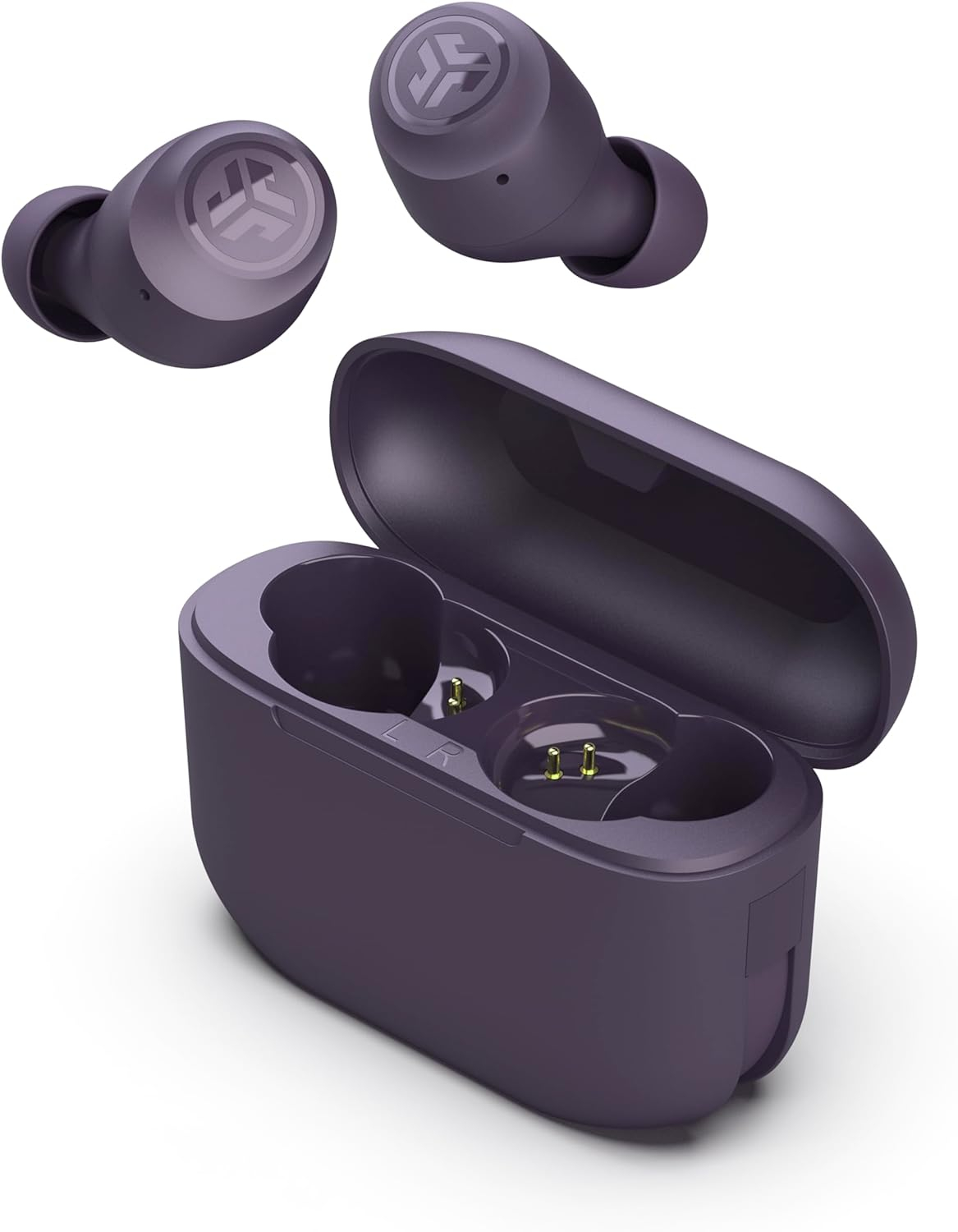 JLab Go Air Pop True Wireless Bluetooth Earbuds + Charging Case, Limited Edition Violet, Dual Connect, IPX4 Sweat Resistance, Bluetooth 5.1 Connection, 3 EQ Settings Signature, Balanced, Bass Boost