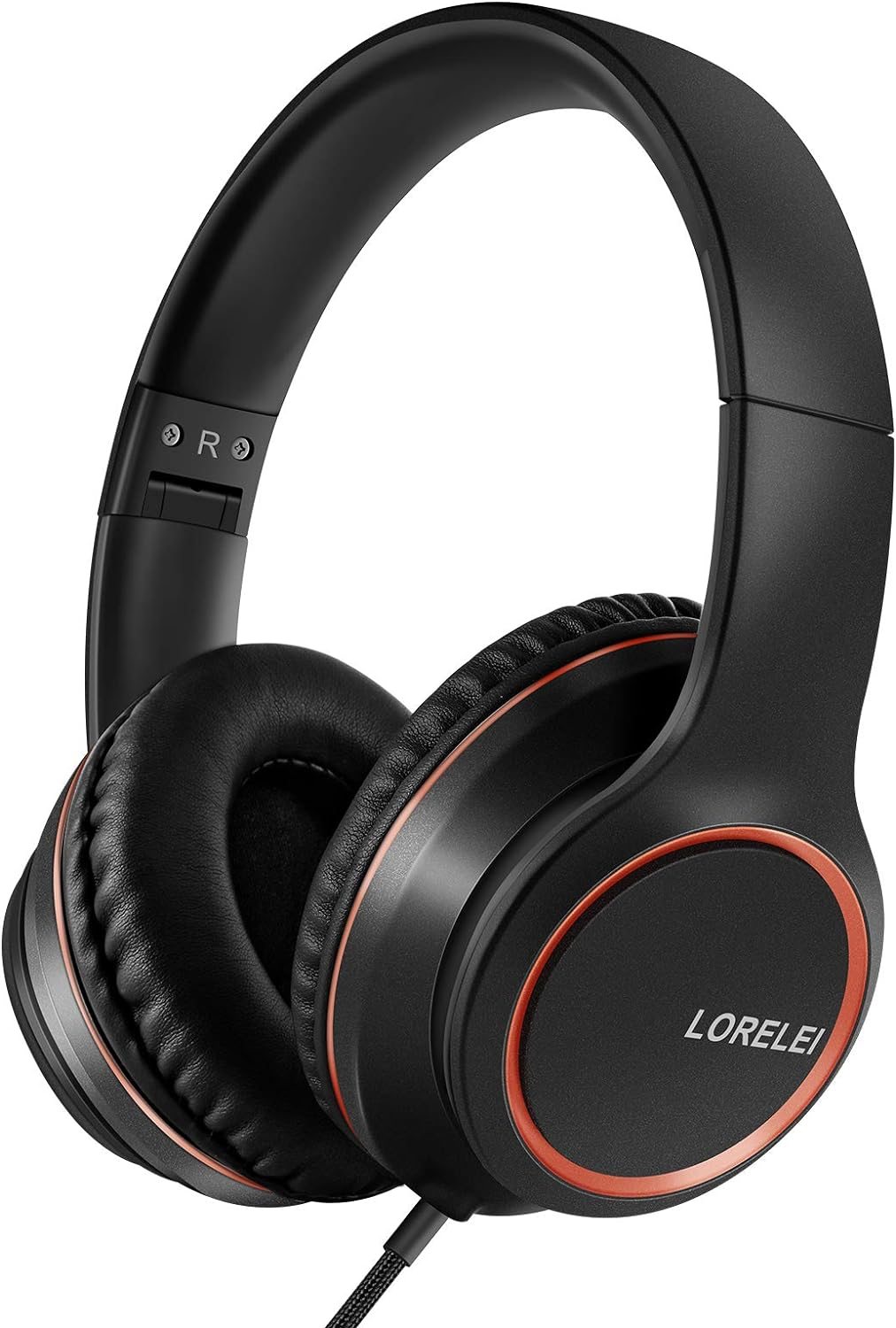 LORELEI X8 Over-Ear Wired Headphones with Microphone with 1.45m-Tangle-Free Nylon Line3.5mm Plug,Lightweight Foldable  Portable Headphones for Smartphone,Tablet,Computer,Mp3/4(Dark Purple)