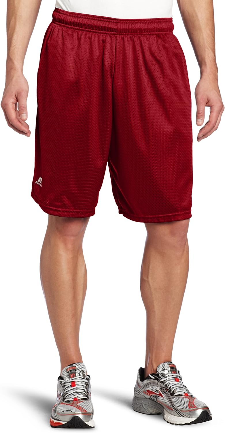 Russell Athletics Mens Mesh Shorts - Versatile Workout Attire with Pockets, Dry Fit Performance for Gym and Workouts