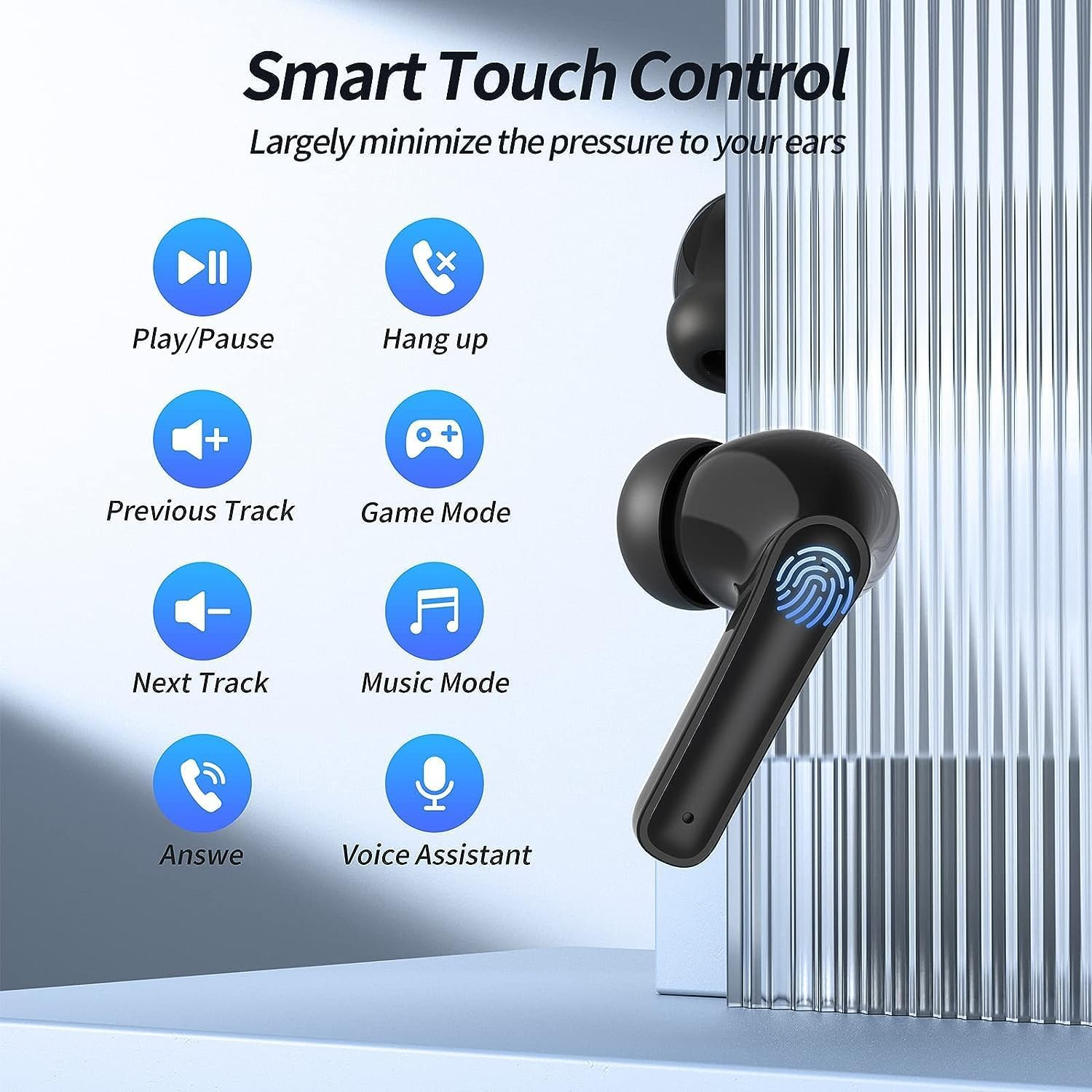 Wireless Ear buds Bluetooth earbuds 76H Playback Noise Cancellation Earbuds Clear Calls Bluetooth headphones Power Display Protable Charging Case Light Weight IPX7 Waterproof Earphones for Android iOS