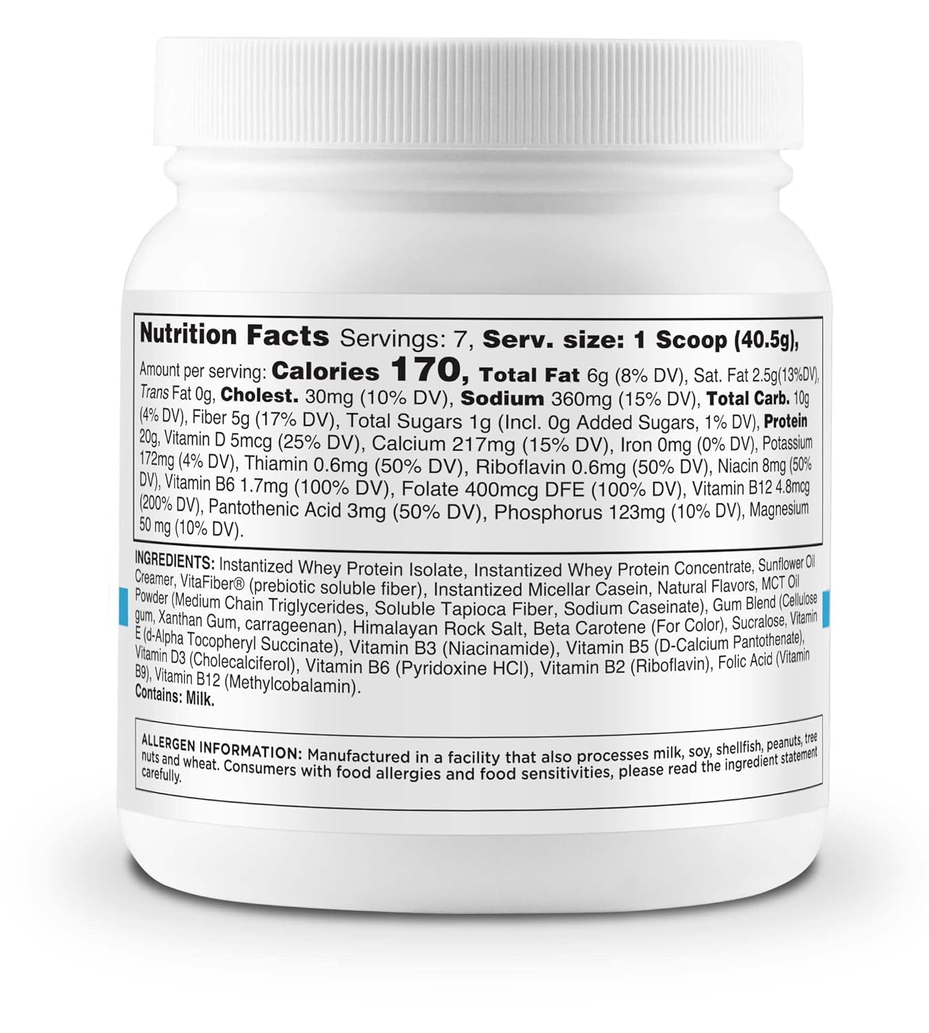 TransformHQ Meal Replacement Shake Powder 28 Servings (Vanilla) - Gluten Free, Non-GMO