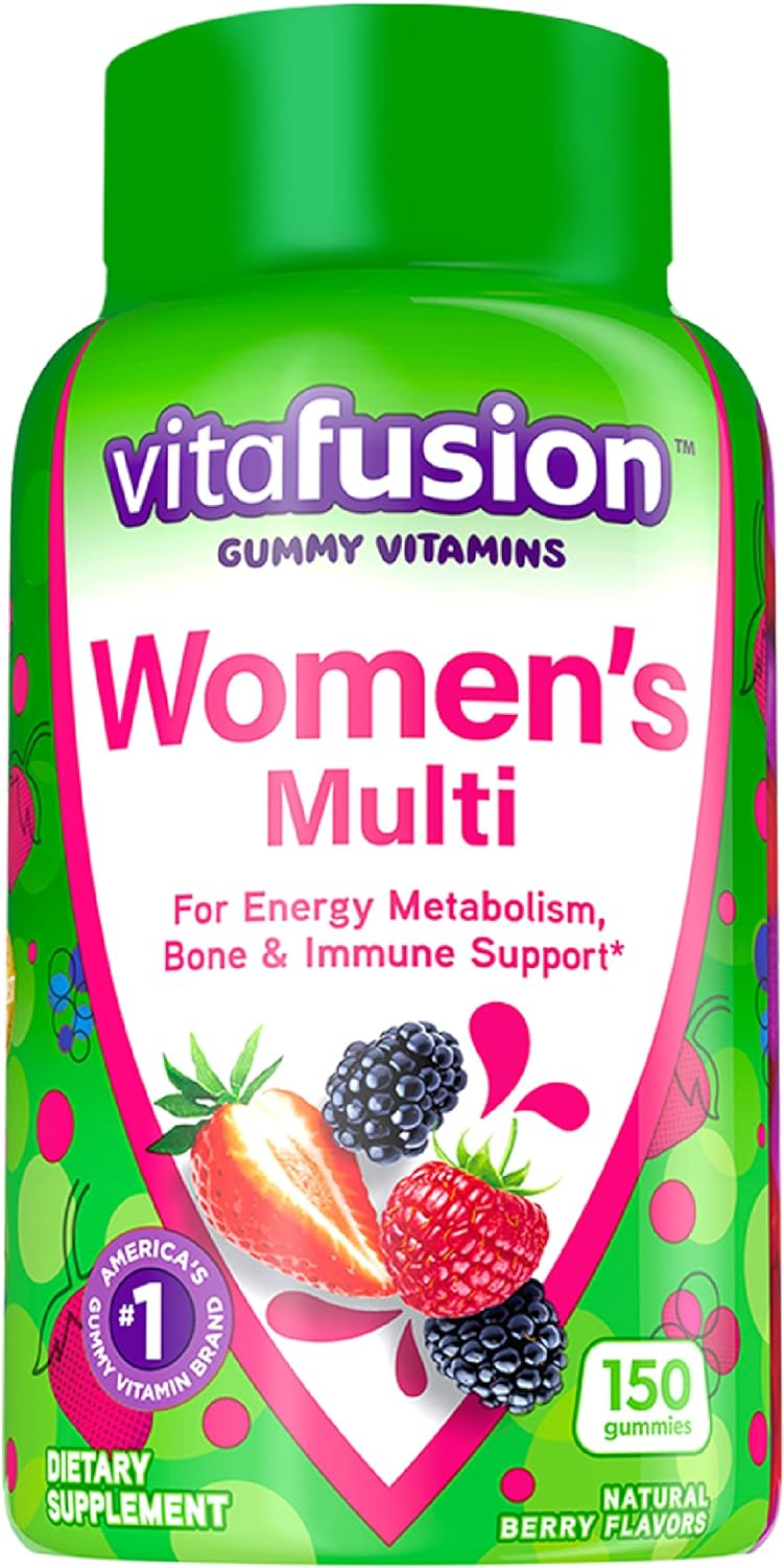 Benefiber Prebiotic Fiber Supplement 28 Sticks and Vitafusion Womens Multivitamin Gummies Berry Flavored 150 Count