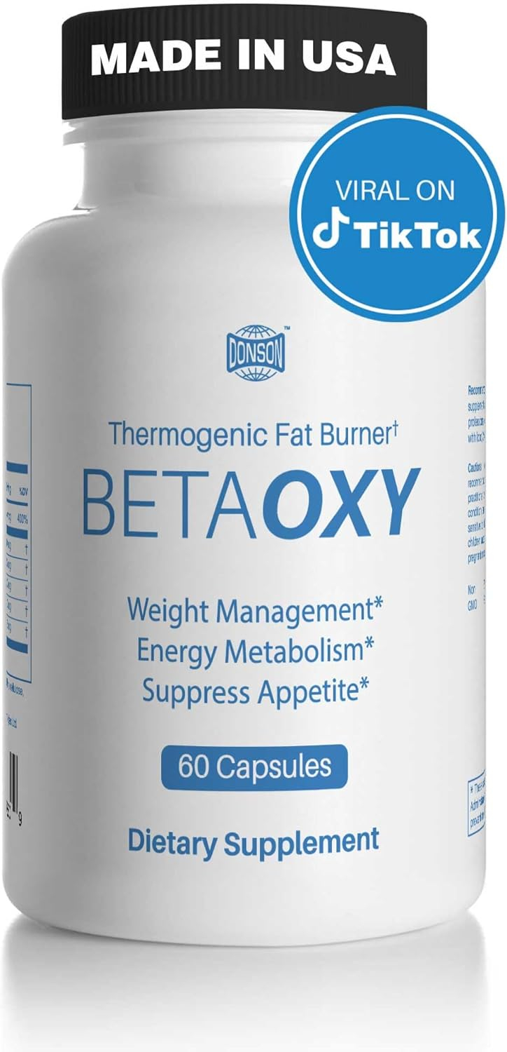 BetaOxy Fat Burner  Appetite Suppressant and Weight Loss Supplement Pills for Women  Men – L Carnitine, Cayenne Pepper, Green Tea Extract  More – 60 Vegan Diet Capsules