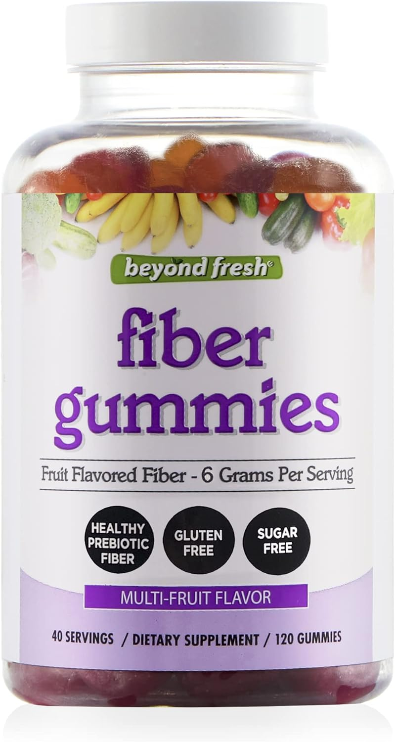 Beyond Fresh Fiber Gummies, Supports Digestive Health, Supports Regularity, Healthy Prebiotic Fiber, Gluten Free, Sugar Free, 120 Ct, Multicolor