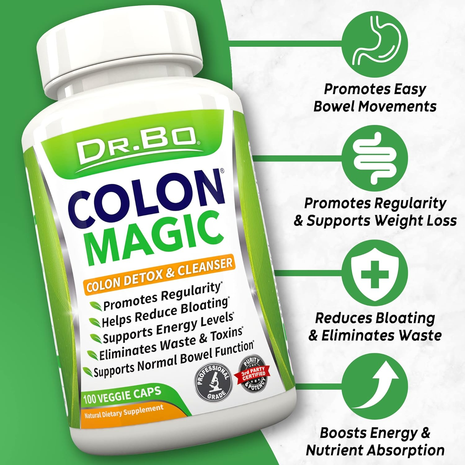 Colon Cleanse Detox Formula - Natural Bowel Cleanser Pills for Intestinal Bloating  Fast Digestive Cleansing - Daily Constipation Relief Supplement Gut, Belly, Stomach - Women Men Herbal Weight Flush