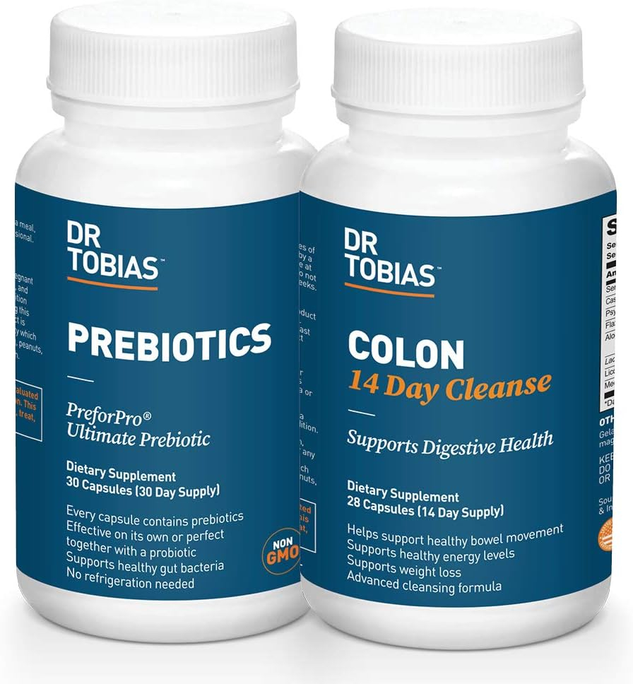Dr. Tobias Digestive Kickstarter Bundle with Colon 14 Day Cleanse  Prebiotics for Gut Health