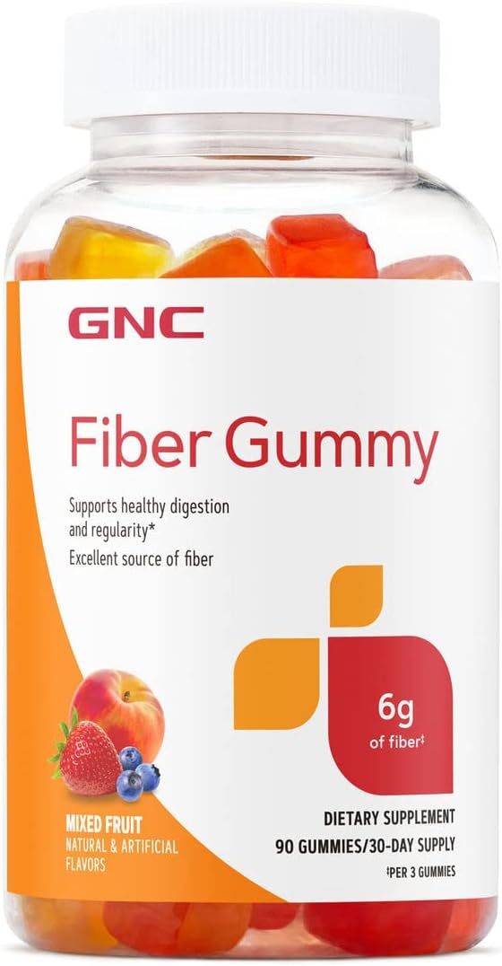 GNC Fiber 6g Gummy | Supports Healthy Digestion  Regularity | Mixed Fruit | 90 Count