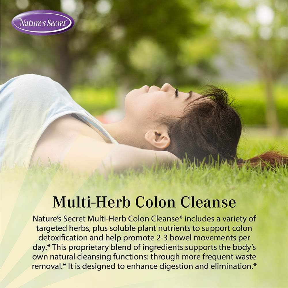Natures Secret Multi-Herb Colon Cleanse Supports Digestive Health and Regularity, 275 Tablets