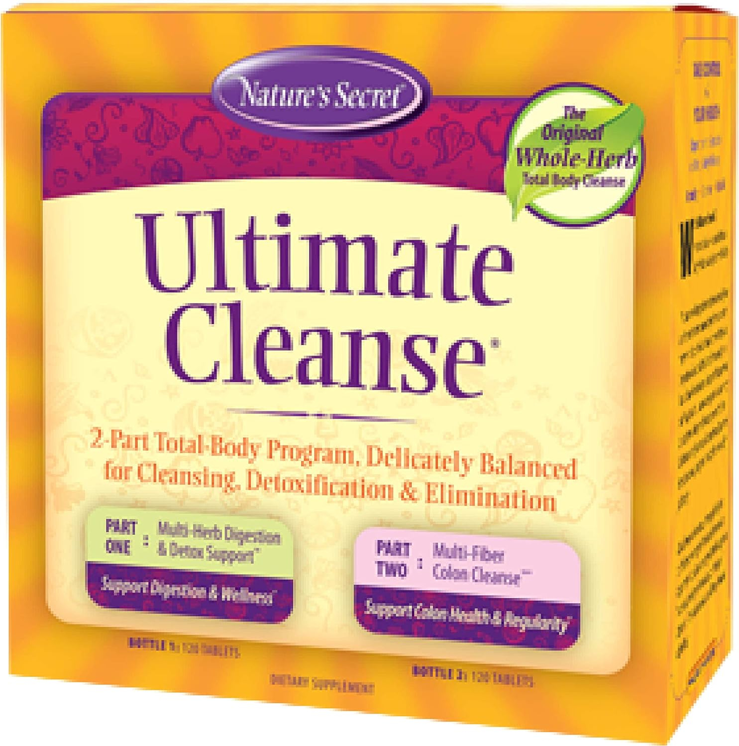 Natures Secret Ultimate Cleanse 2-Part Total Body Detoxification  Elimination Supports Digestion, Wellness, Colon Health  Regularity - Multi-Herb Digestion  Multi-Fiber Cleanse - 240 Tablets