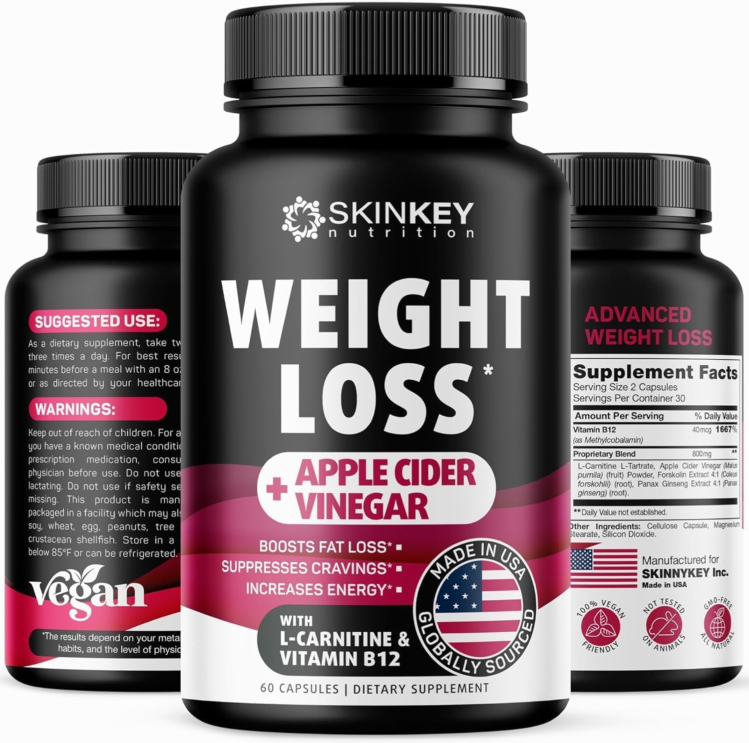 Weight Loss Pills for Women - Fat Burner Diet That Work Fast  Men Made in USA Appetite Supressant with Garcinia Cambogia Green Tea, 60 Capsules